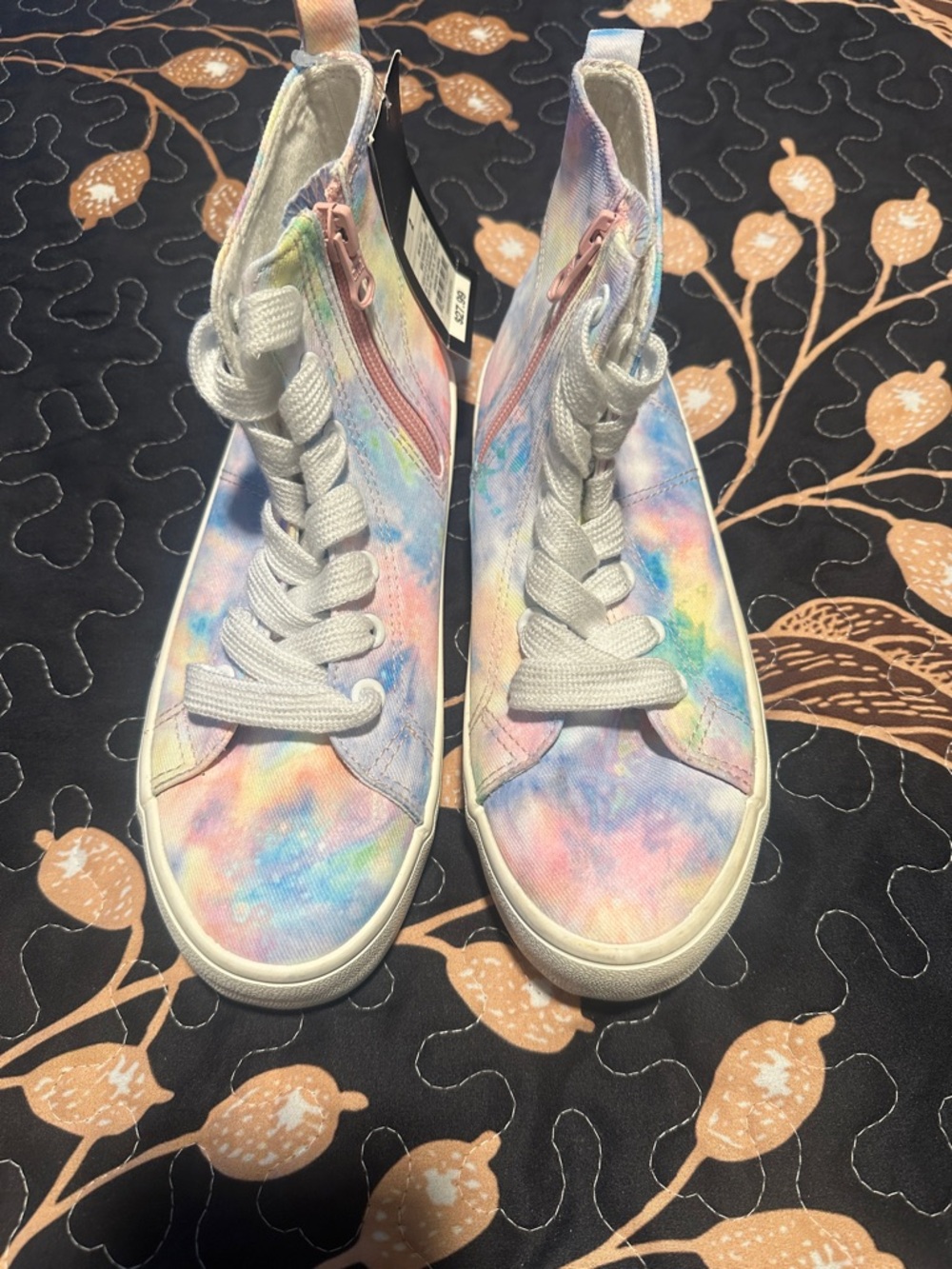 art class Pastel Tie-Dye High-Top Sneakers with Side Zipper